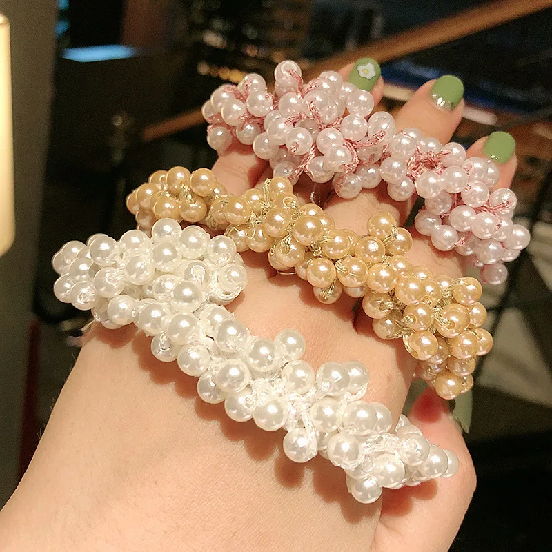 Модная повязка на голову с жемчужинами и бусинами эластичная резинка для волос