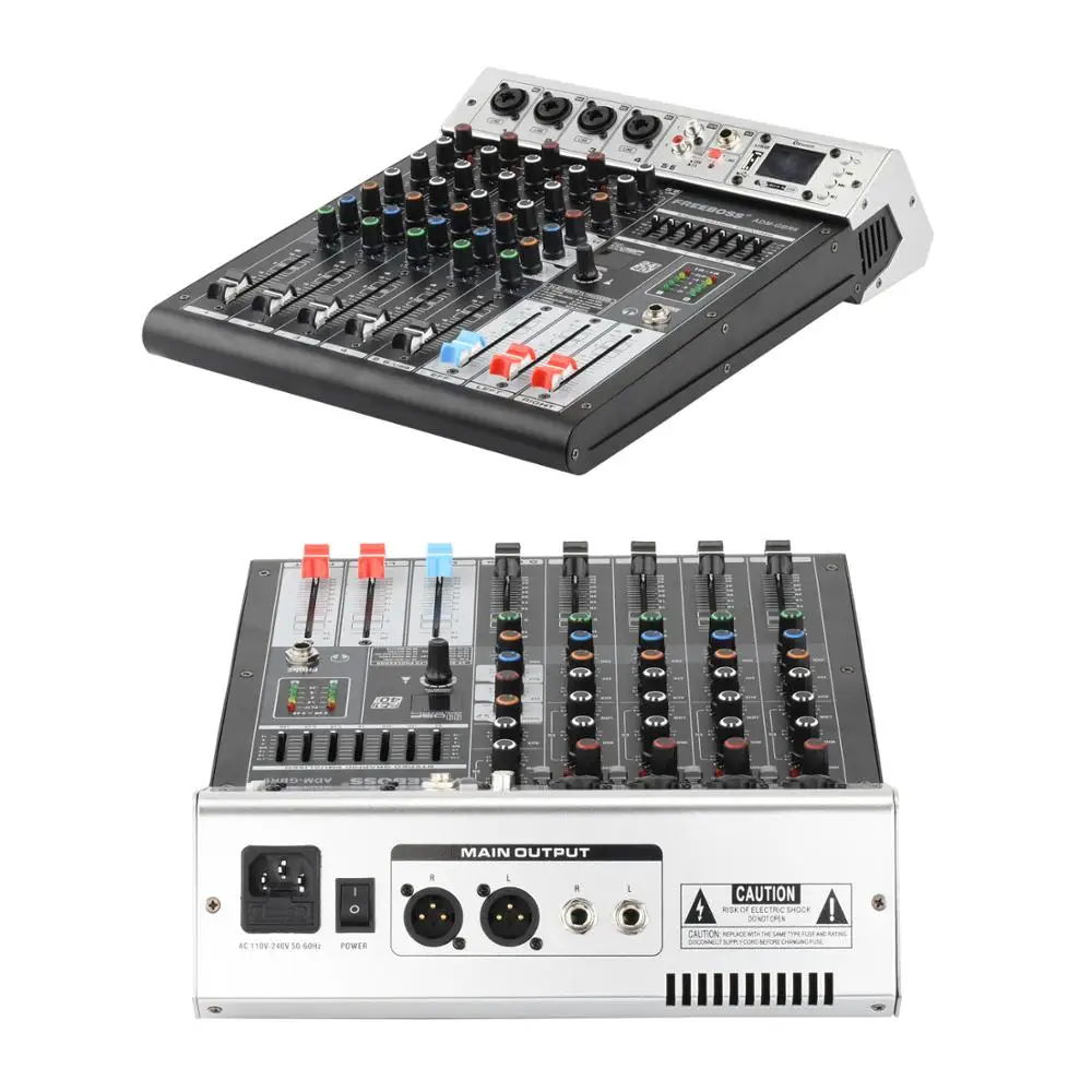 Freeboss ADM-GBR6 48V Phantom Power Repaeat Effect USB функция Bluetooth караоке DJ консоль 99DSP микшер аудио