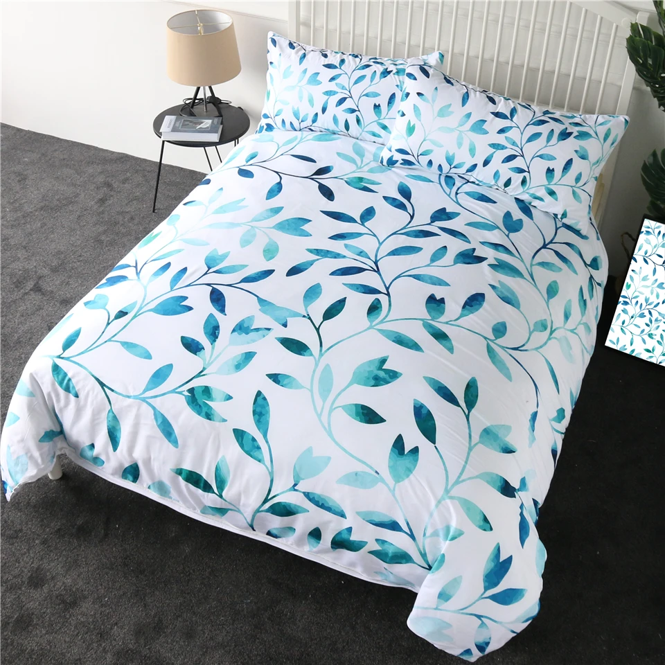 Aqua blue vine Printed Bedding Sets Duvet Cover Set&ampPillowcase Quilt Bedclothes Home Bedroom Decor Bed Set | Дом и сад