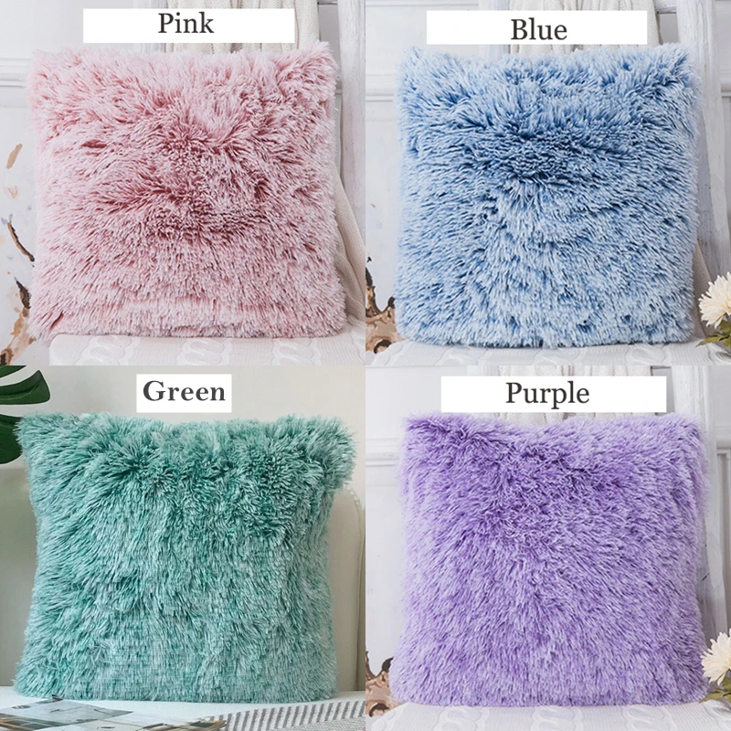 

Fur Plush Shaggy Fluffy Cushion Cover Pillow Case Home Decor Pillow Covers Living Room Sofa Decorative Soft Cushion Covers 43x43