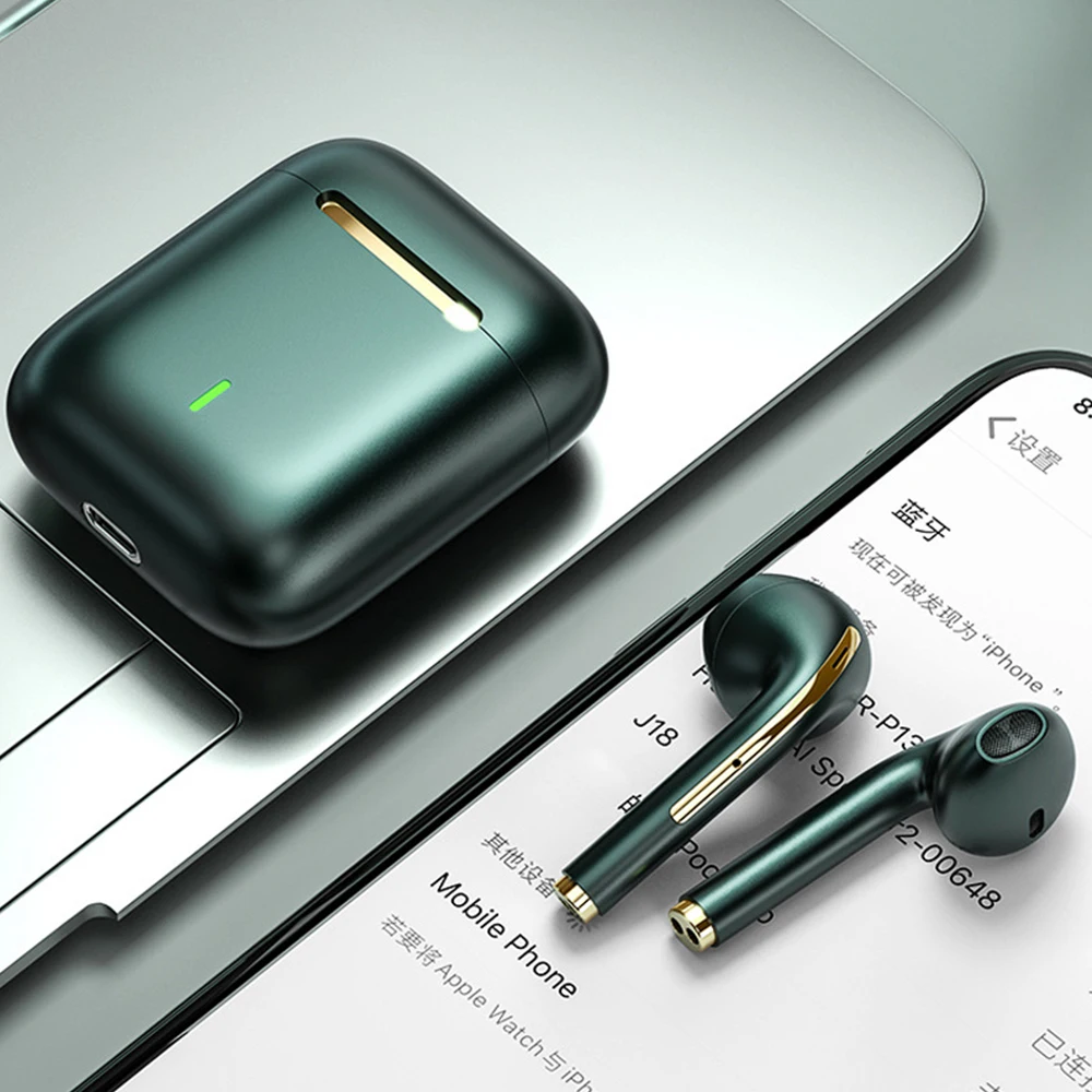 Беспроводные наушники J18 TWS Bluetooth 5 2 для Iphone спортивные с сенсорной кнопкой