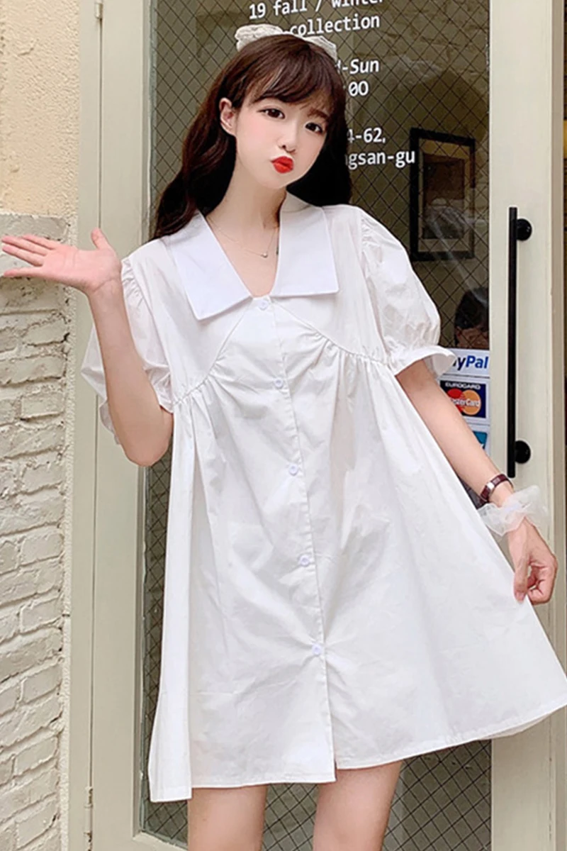 Хипстерское платье-поло с воротником фиолетовая юбка Новинка лета 2020 корейское