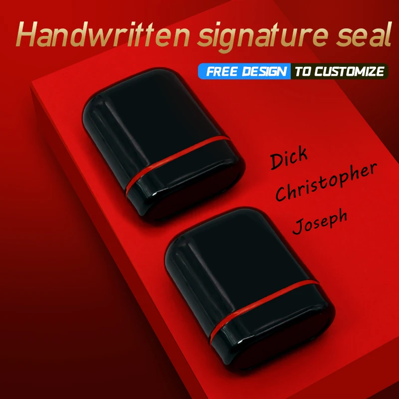 Sellos de gran tama&ntilde;o con nombre, sello de firma escrito a mano, sello fotosensible personalizado, sello de logotipo personalizado-0
