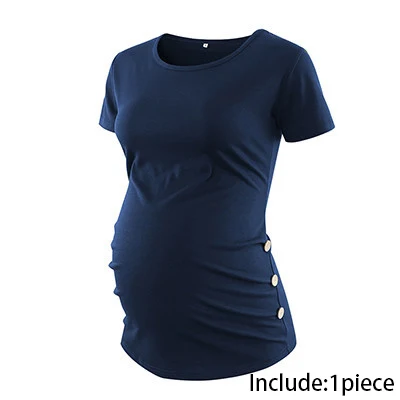 Комплект из 3 предметов; Одежда для беременных; Ropa Embarazada; футболка; топы; Футболка для беременных; повседневная одежда с оборками сбоку - Цвет: pic