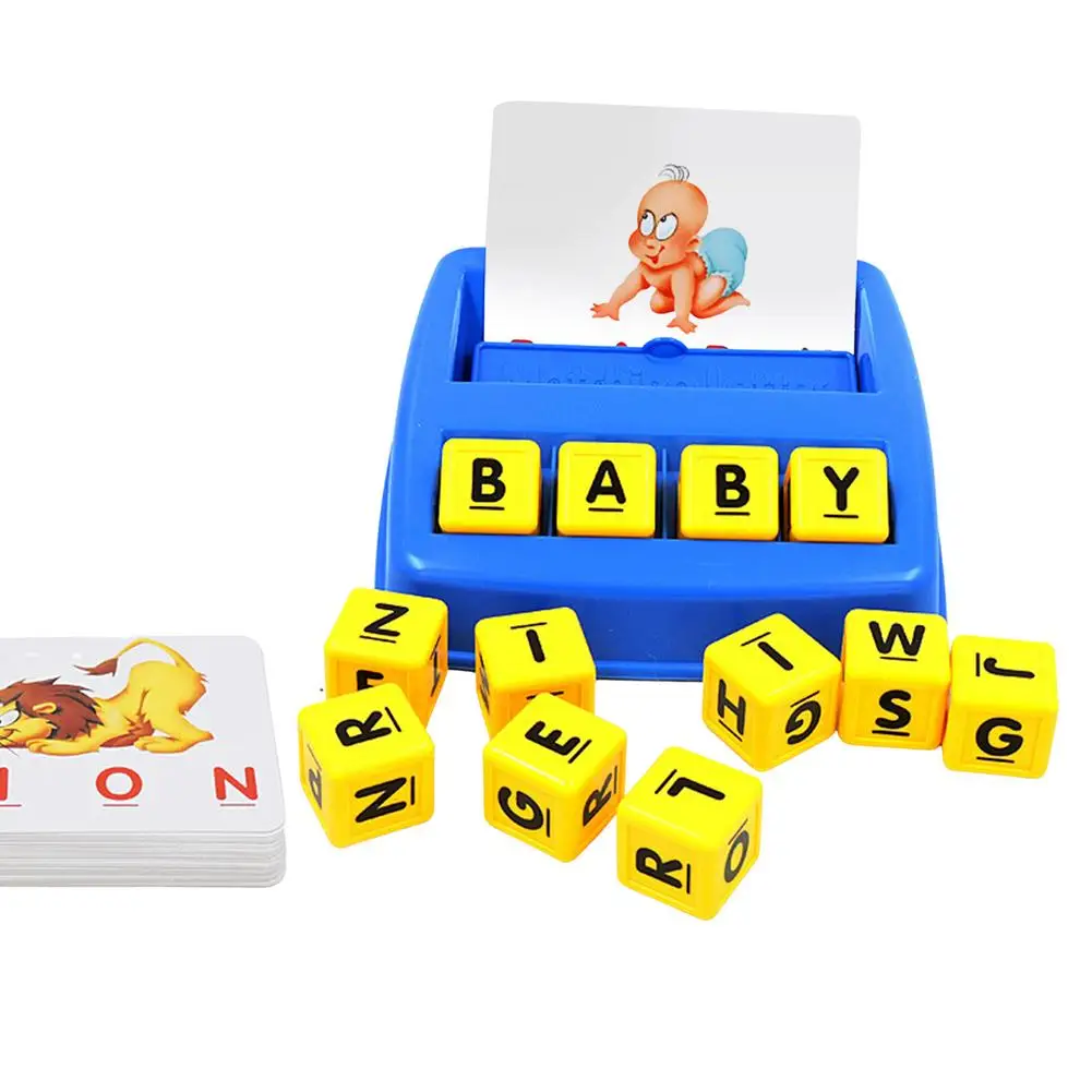 

New Kids Wooden Matching Spelling Word Puzzle Game Educational Toy For Children Cards Learning Toys Wood Blocks Educational Toys