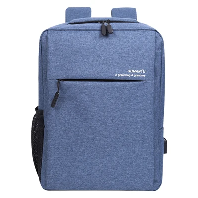 Синий Мужской рюкзак для Macbook Xioami lenovo Asus 13 14 15 15,6 сумка для ноутбука usb зарядка путешествия водонепроницаемые Модные Повседневные сумки для ноутбука - Цвет: Синий