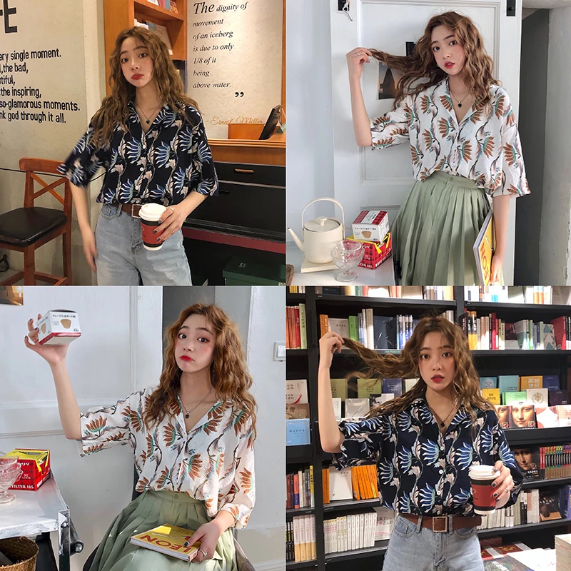 Женская рубашка новинка 2020 летняя Свободная Повседневная блузка женская с