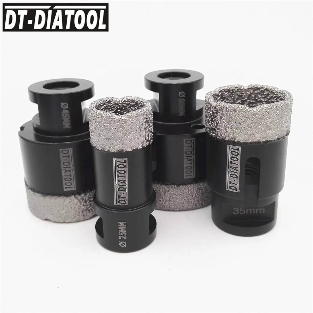 4pcs Dia 20/35/45/60mm Vacuum Brazed Dry Diamond Drill Core Bits Hole Saw M14 thread for Ceramic Tile Drilling Bits