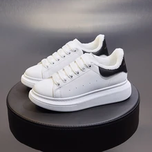 Fashion Women's White Sneakers High Quality Genuine Leather Women's Platform Casual Shoes Outdoor Non-slip Warm Walking Shoes (1)