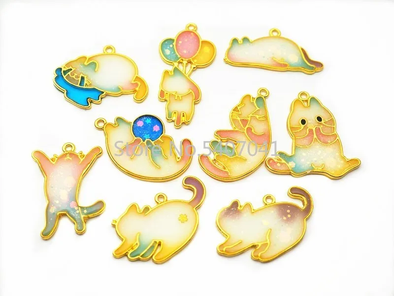 Популярная Очаровательная Золотая оправа в форме любимой кошки различной позе