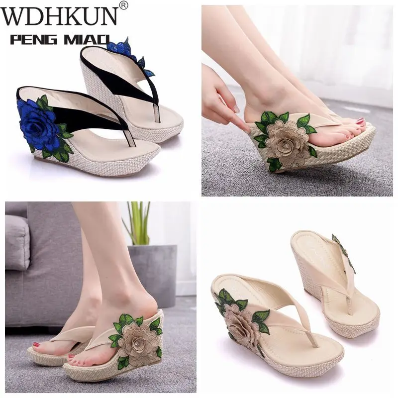 Шлепанцы женские на высоком каблуке повседневные сандалии пляжная обувь