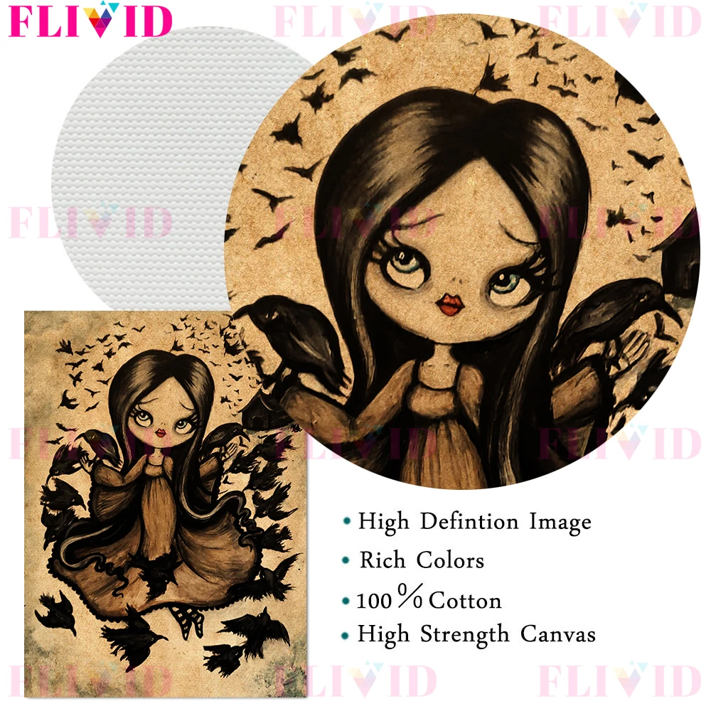 Настенная картина на Хэллоуин с маленькой ведьмой призраком вечерние настенный