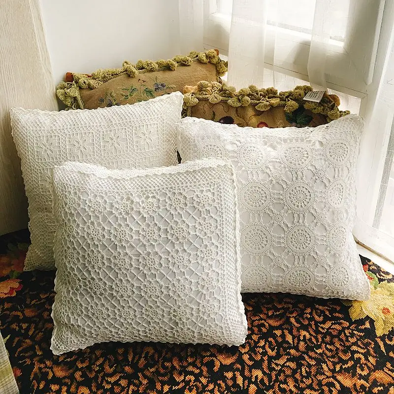 

1 шт. хлопковая наволочка в европейском пасторальном стиле ручная вязка наволочка для дивана 15*15 дюймов без сердечника