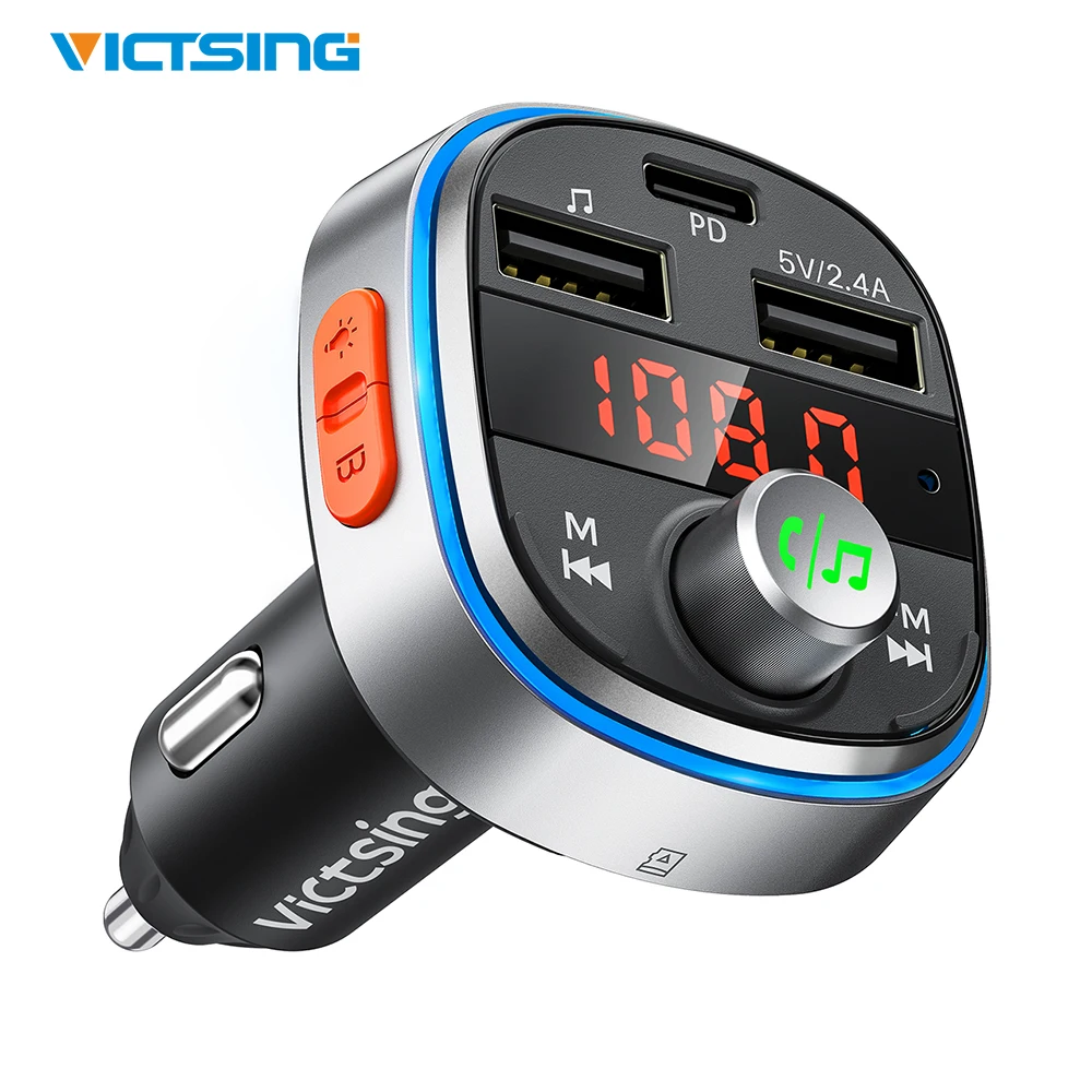 Светодиодный FM передатчик VicTsing 7 цветов с 3 мя USB портами|FM-трансмиттеры| |