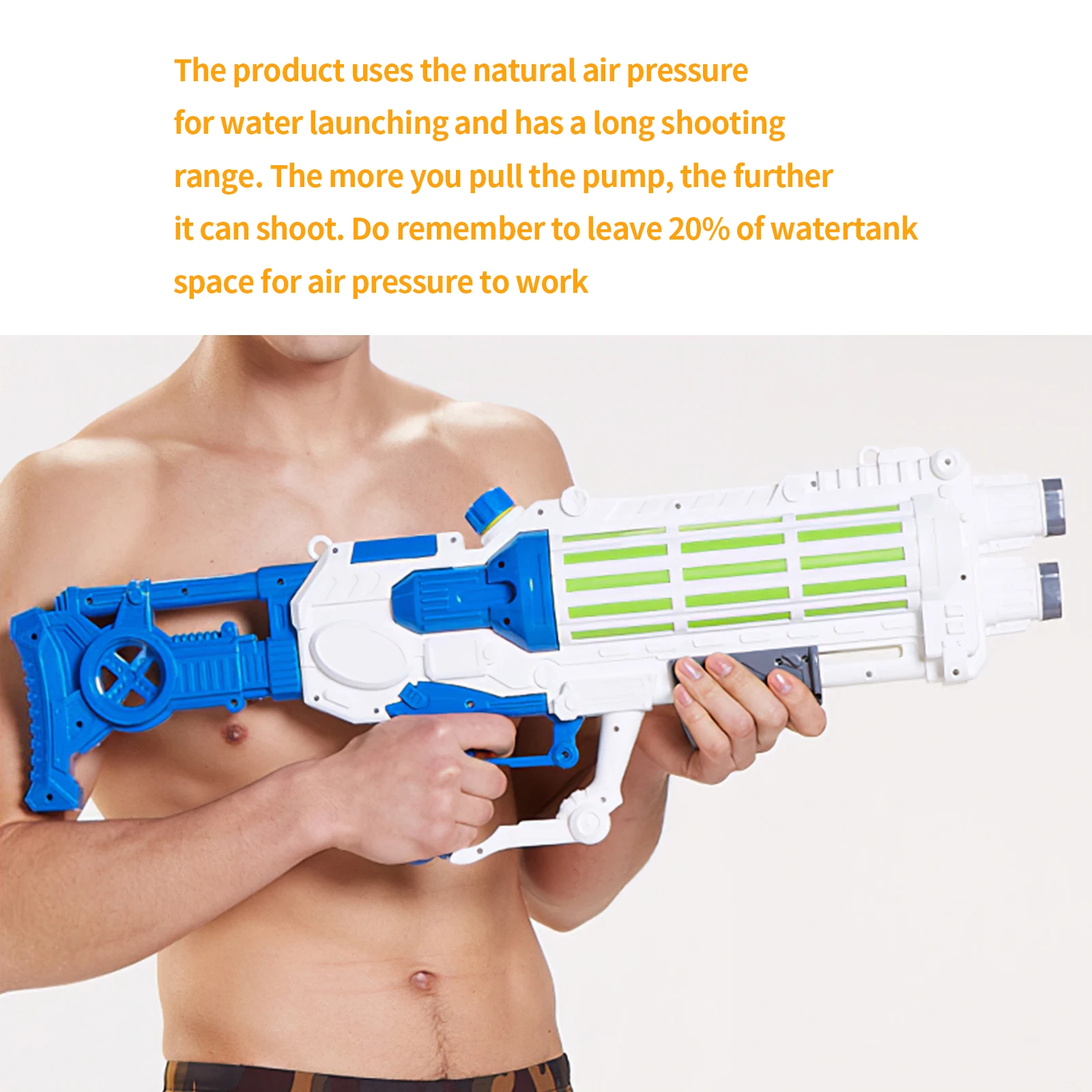 

Easy Filling Water Gun Big 74cm Water Blaster Strong Removing Watertank From Screw Air Pressure Splash Gun Beach Summer Party
