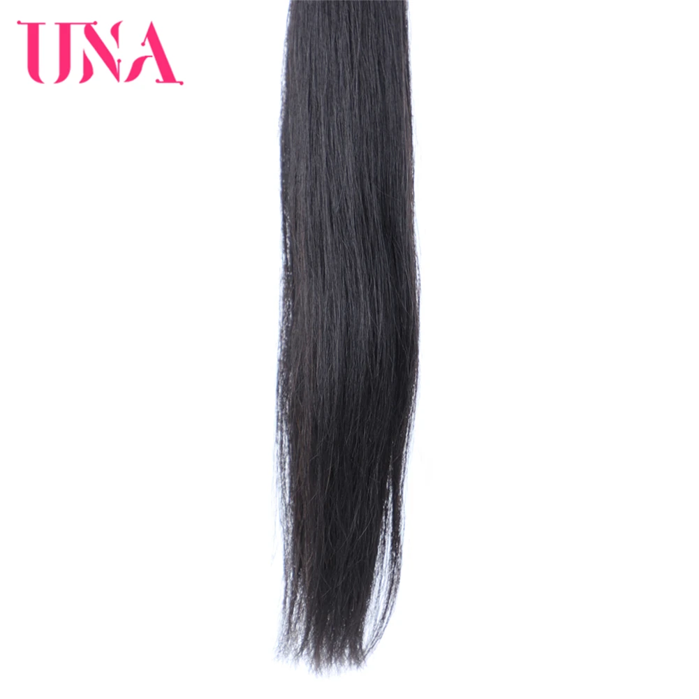 UNA человеческие волосы 1 шт. в упаковке бразильские прямые Реми пучок натуральных