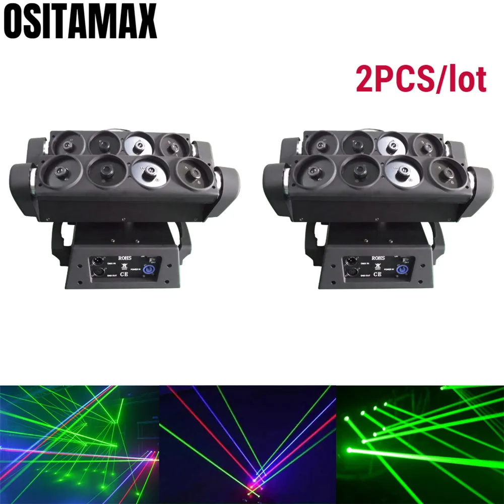 8 Eyes RGB Laser Beam Moving Head Light Spider Projector Professional DJ Stage Lighting Lights Party Lasers | Освещение
