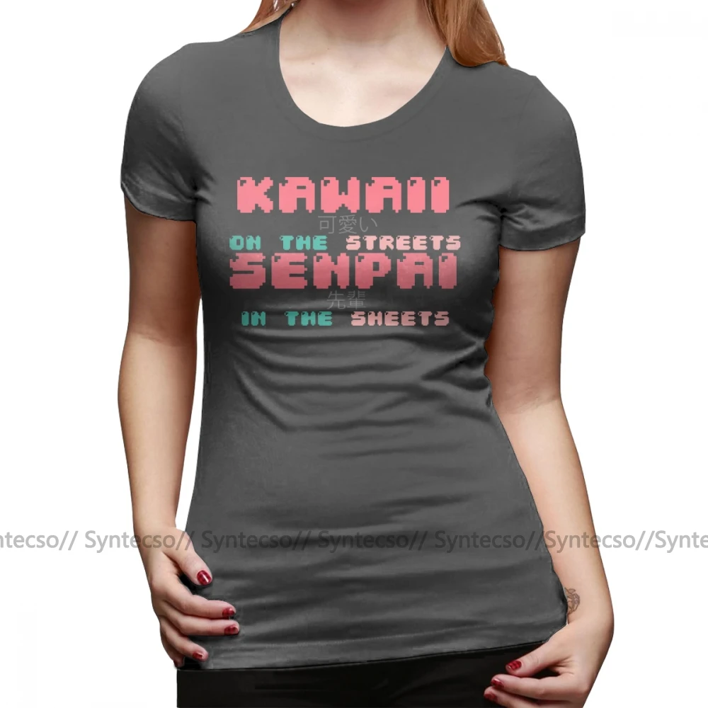 Японская футболка с надписью KAWAII On The Streets SENPAI In Sheets хлопчатобумажная женская