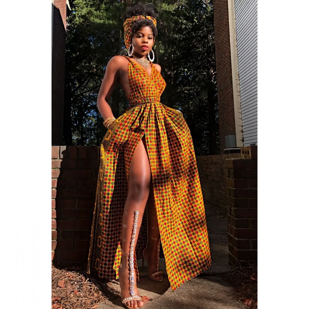 Sexy Slim Dashiki Short Sleeve Deep V Backless Dress Summer 2021 New Fashion Loose Print Dress Casual Vestidos