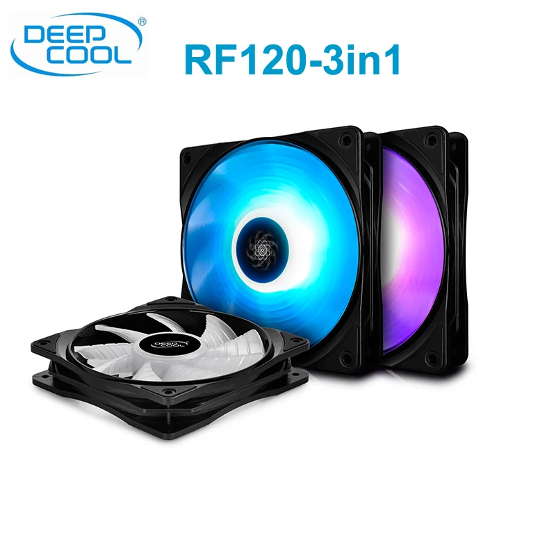 Deepcool RF120 3in1 комплект высокая яркость 120 мм 12v/4pin RGB pwm бесшумный вентилятор ПК в