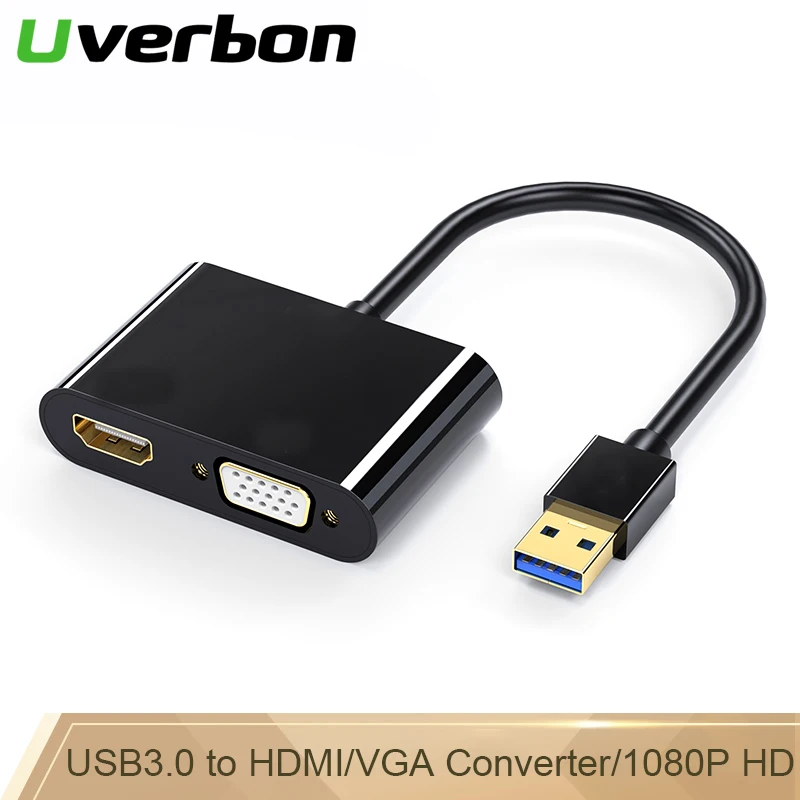 Видео Аудио Мужской конвертер с разъемом адаптер 1080P USB 3,0 к адаптер HDMI VGA для ПК ноутбук планшет звуковая карта USB разъем