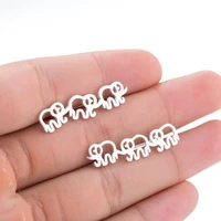 new fashion cute elephant baby stud earrings for women tiny black africa elephant earrings stainless steel jewelry female kids