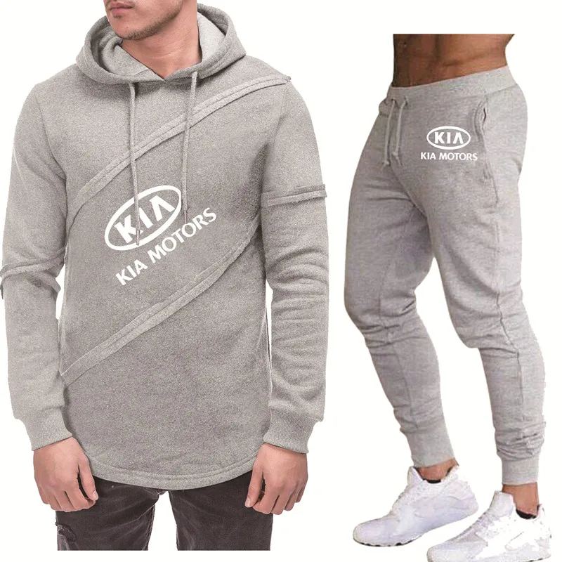 

Fashion Men's hoodie KIA Car Logo Spring Autumn Casual Men's pullover Cotton High Quality Men's hoodie + Pants Suit 2Pcs