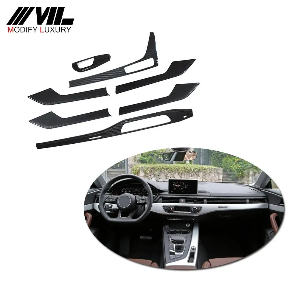 

Carbon Fiber Interior Trim for AUDI A5 Dashboard Handle Trim Styling console cover Replacement 2017-2019