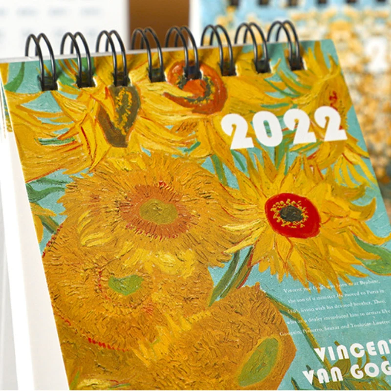 2021 2022 Женская картина маслом в стиле ретро настольный календарь раннее