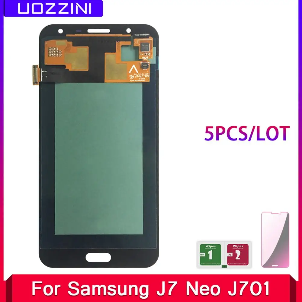 5 шт./лот Super AMOLED для samsung Galaxy J7 neo J701 J701F J701M J701MT ЖК экран сенсорный дигитайзер