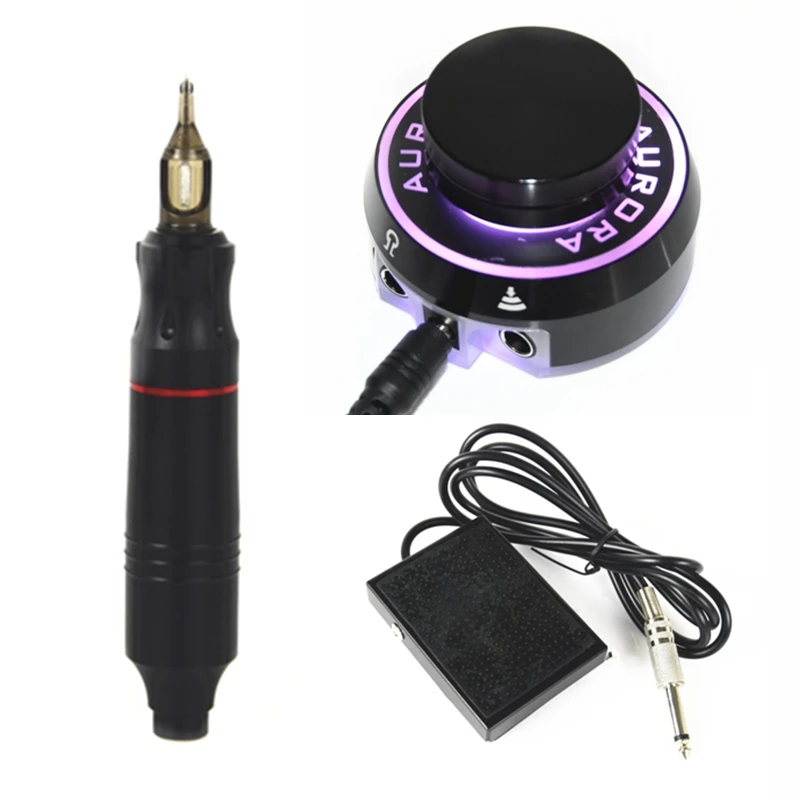 Блок питания для татуажа AURORA с ЖК экраном одной ручкой Hybird|Тату-машинки| |