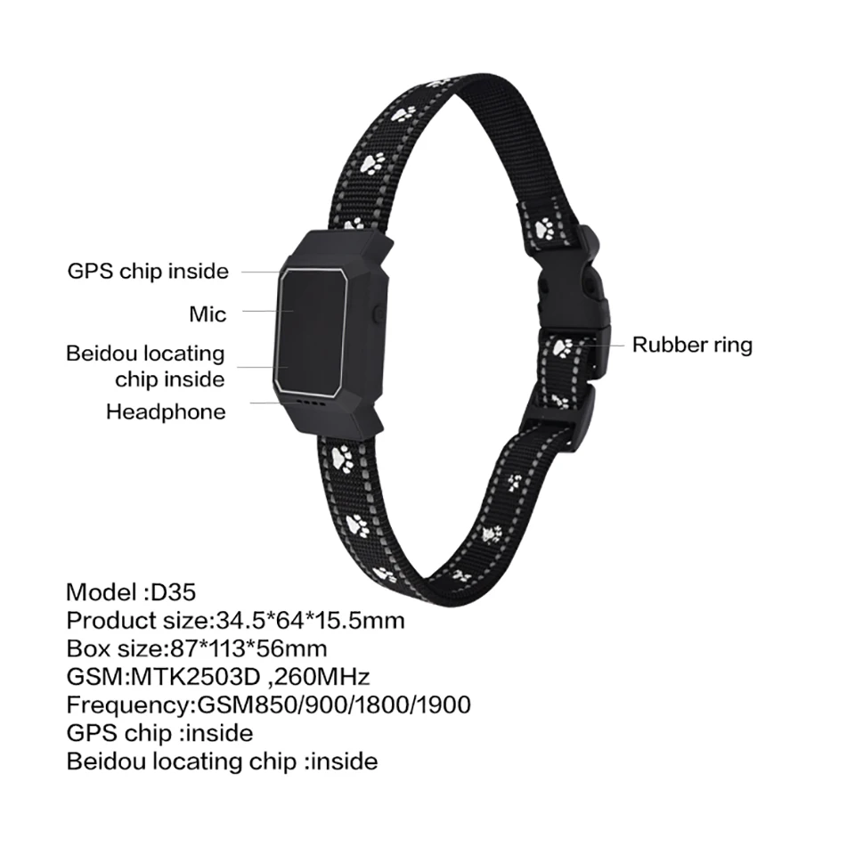 IP67 Pet Dog Cat Collar GPS GSM GPRS Tracker Caller Finder Real Time APP Locator | Дом и сад