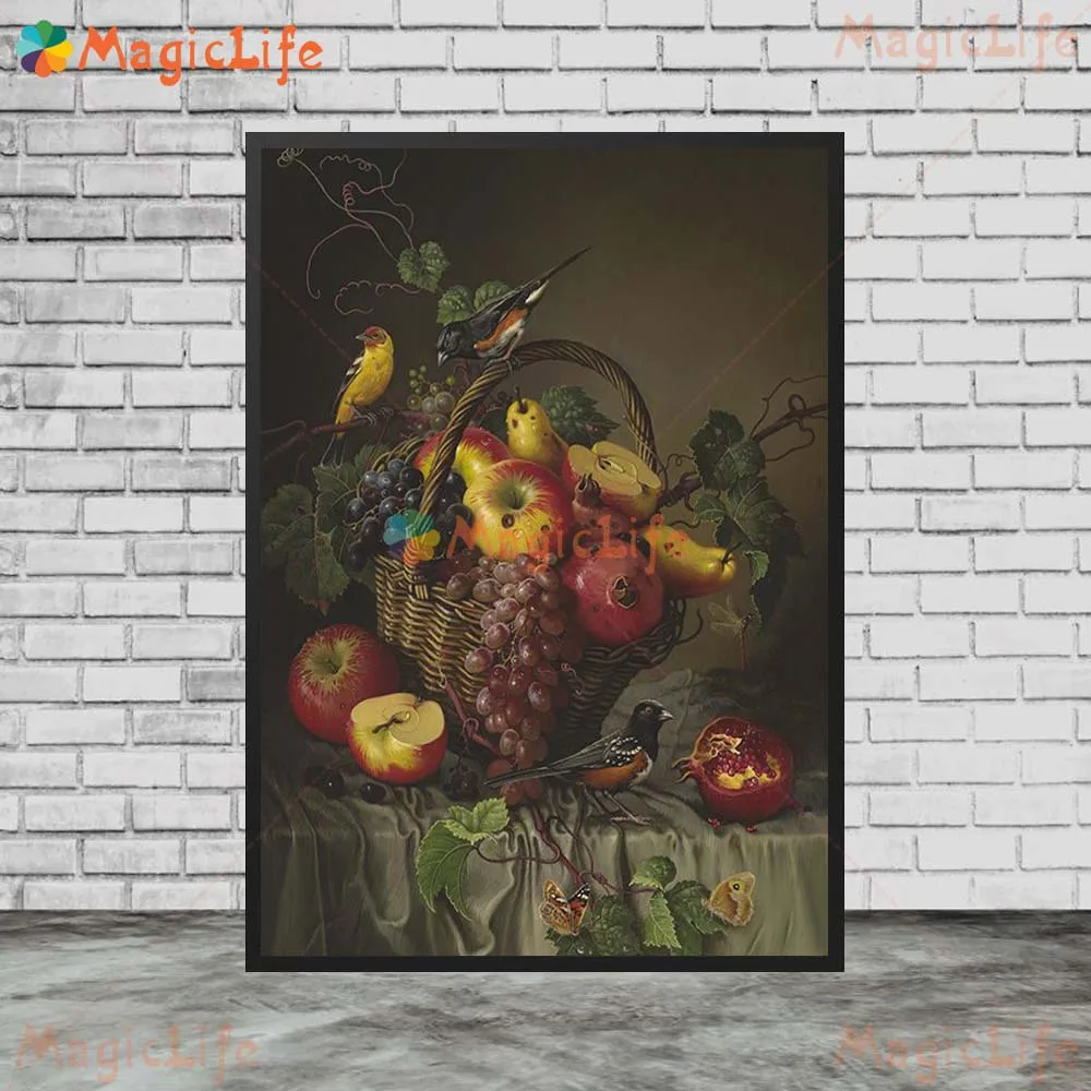 Постеры с изображением фруктов натюрморта яблока граната настенные картины для