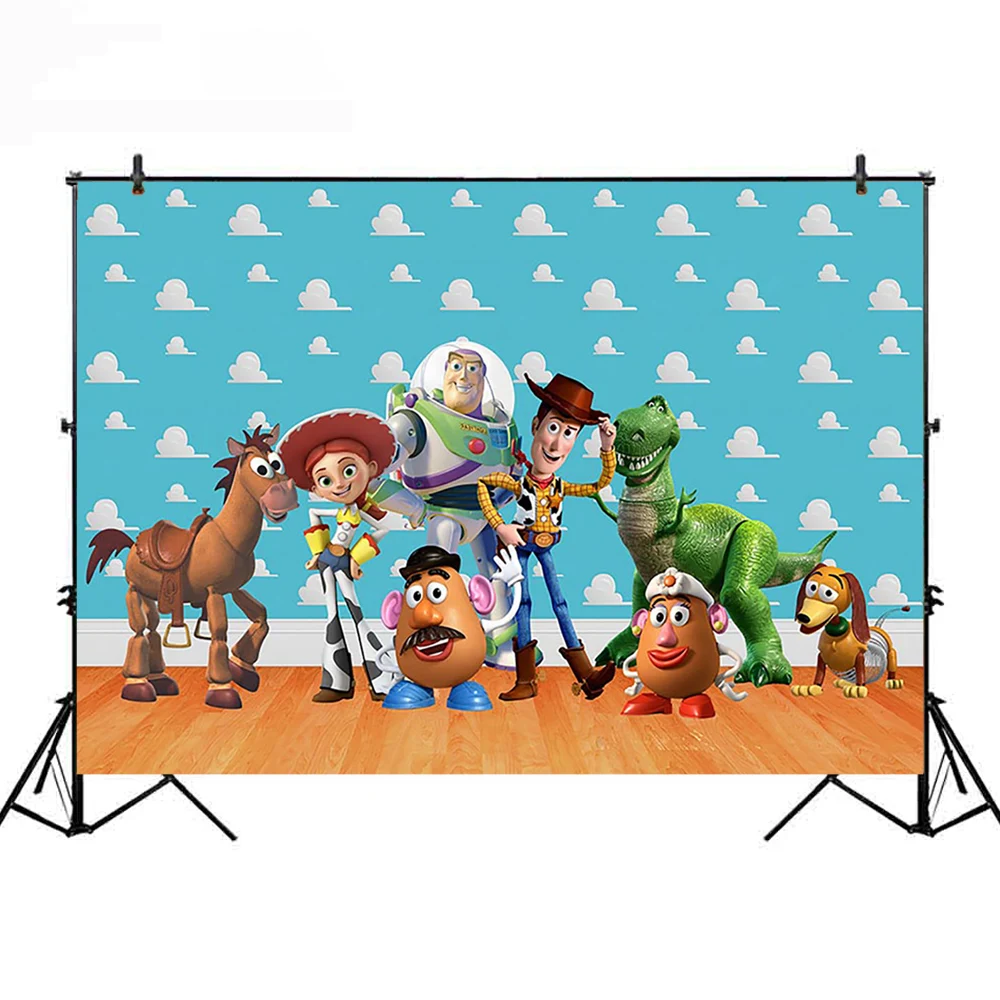 Королевский синий Фон для фотосъемки с изображением героев мультфильмов globo Toy Story 4 Candy на заказ для детской вечеринки в честь Дня Рождения - Цвет: Королевский синий