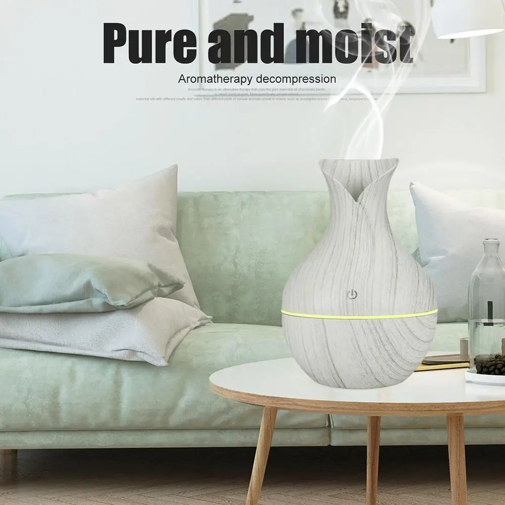 

Mini Usb Electric Aroma Air Diffuser 130 Ml Wood Ultrasonic Maker Oil Aromatherapy Humidifier Cool For Home Mist Essential P5G5