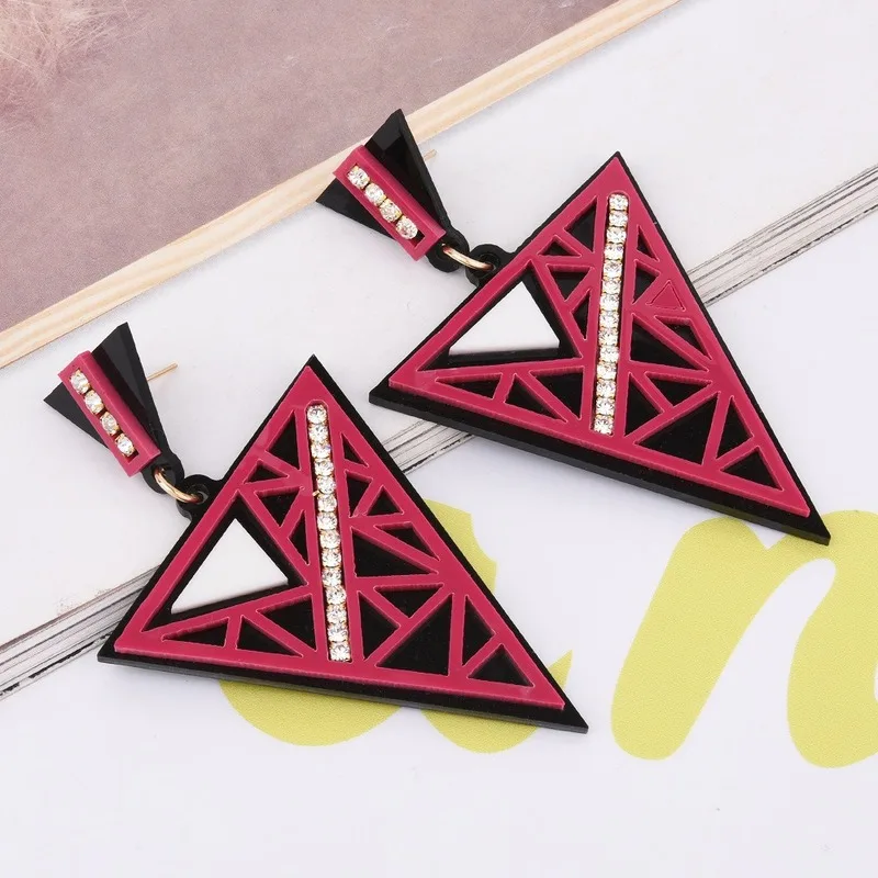 Африканские модные женские ювелирные изделия в уличном стиле треугольные серьги