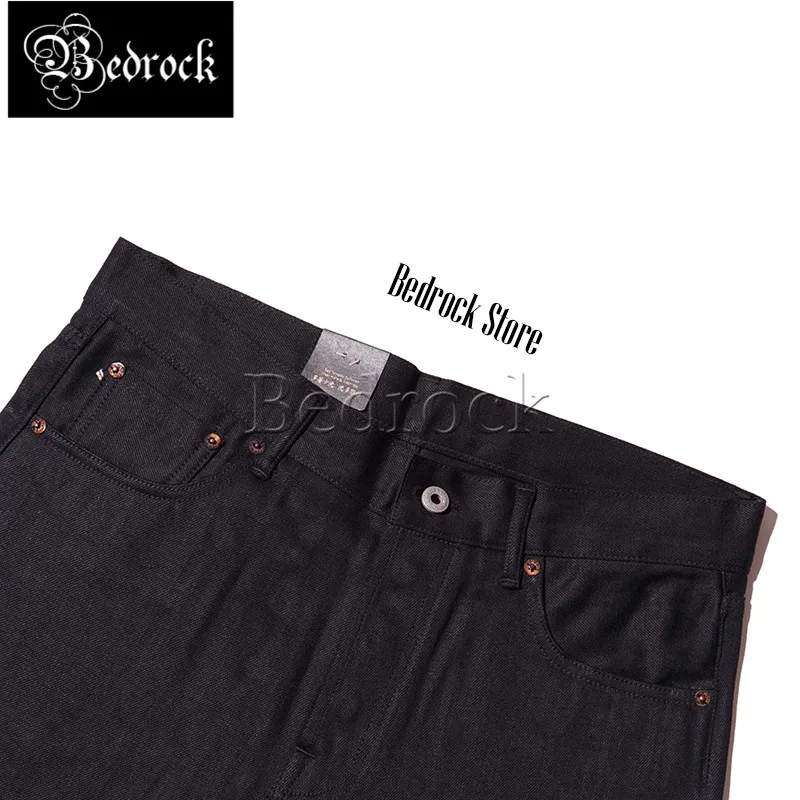 14.5oz double dyed Unwashed Raw Denim jeans for men slim pencil pants Reprint 511 angry father GT cattle Denim jeans