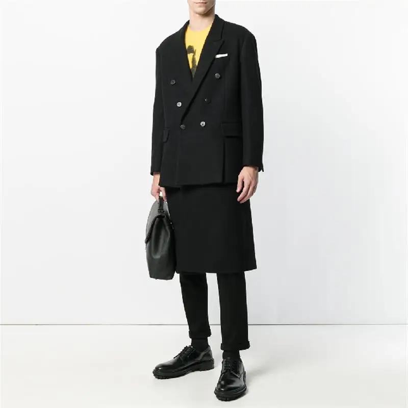 S-5XL Men's clothing fashion new GD hair stylist Catwalk Drop shoulder Double-breasted suit plus size Singer costumes | Мужская