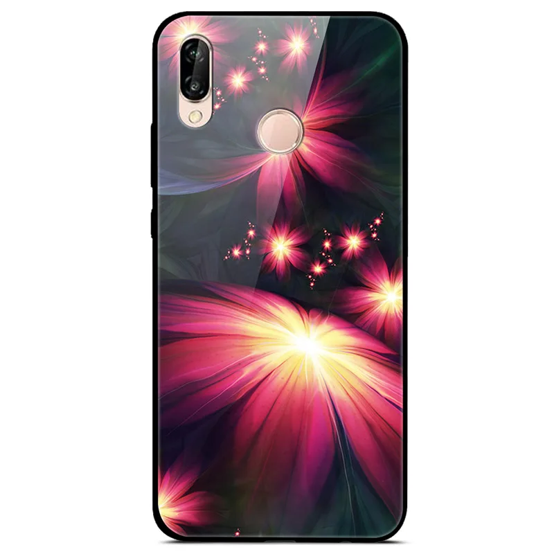 Закаленное стекло Чехол для Huawei P20 Lite Чехол Жесткий ПК Красочный чехол для Huawei P20 Pro Бампер Чехол для телефона P 20 P 20 Pro Lite Coque