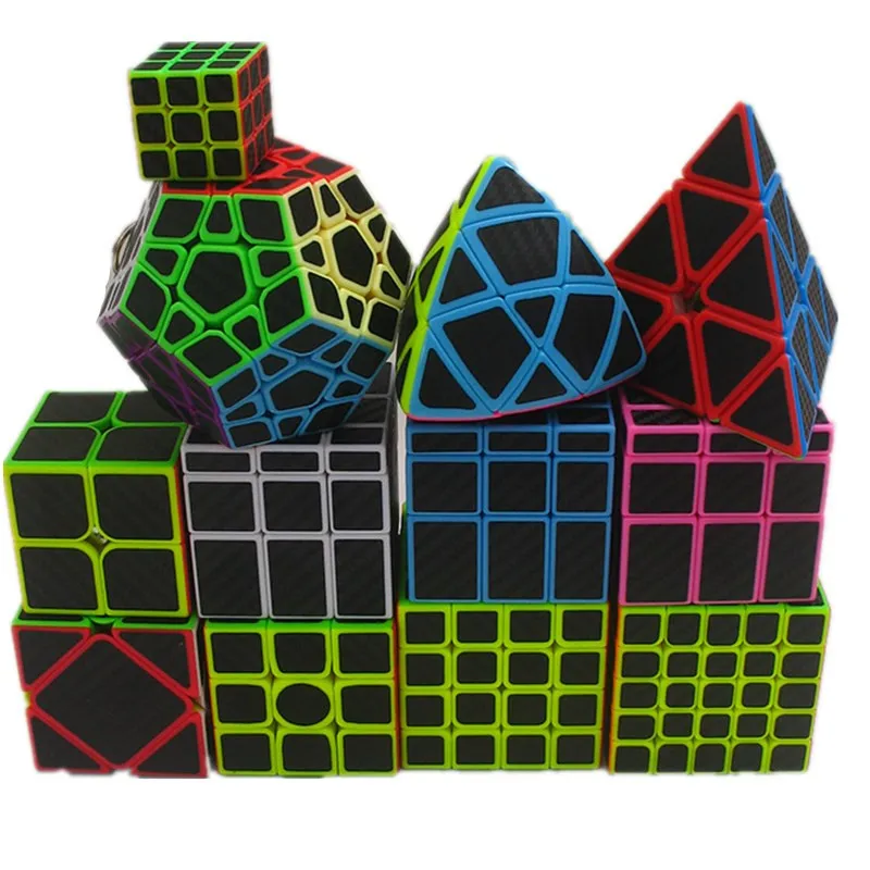 Zcube углеродное волокно 2x2x2 3x3x3 с литым покрытием рисовые клецки брелок тригедрон