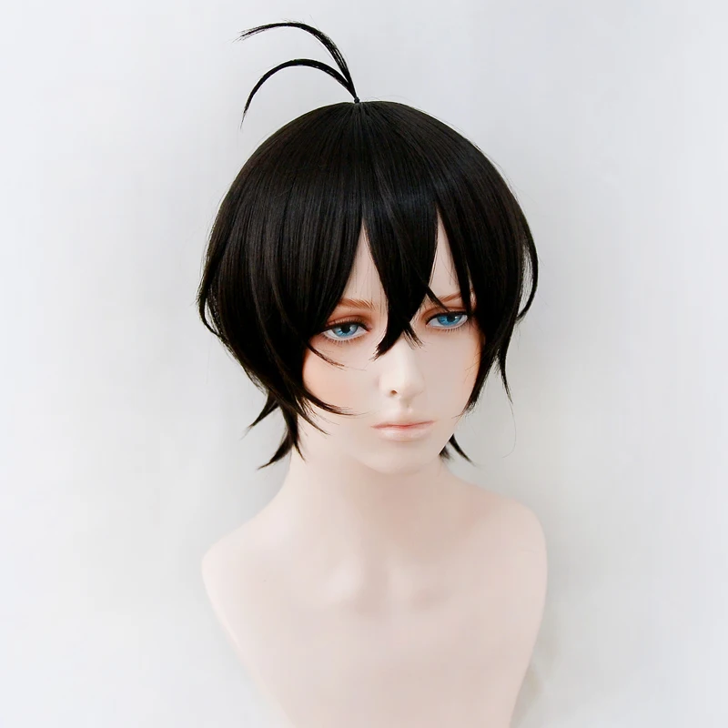 Sk8 the Infinity Miya Cosplay 33cm Wig Short Black Anime Wigs Heat Resistant Synthetic Halloween | Тематическая одежда и