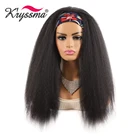 Странный прямые волосы парик с головной повязкой длинные черные синтетические парики итальянский яки парики для чернокожих Для женщин лента для волос манекен для шарфа парика афро-американском стиле