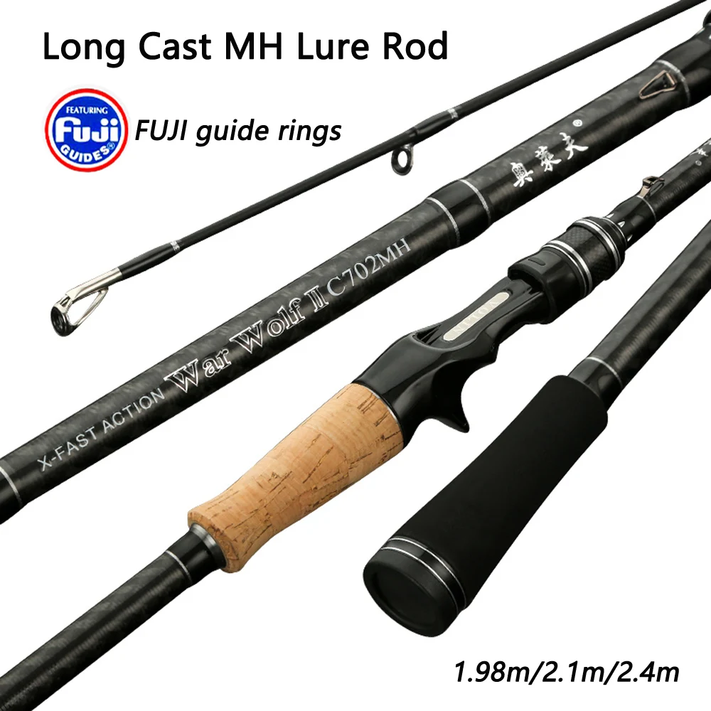 Литой спиннинг высокого качества мощная удочка MH 1 98 M 2 4 вес приманки 10 30 г с