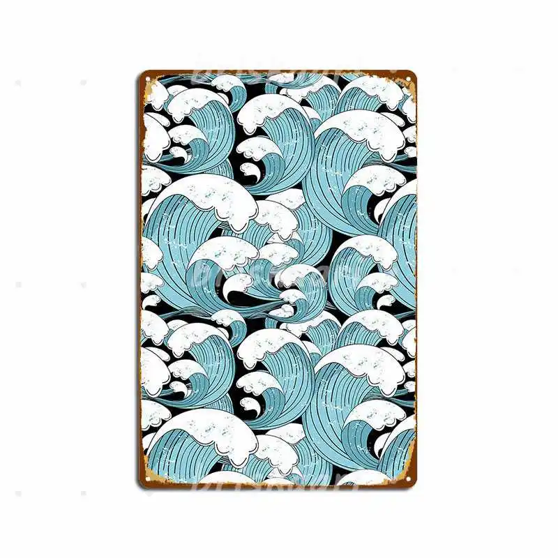 

Узор морских волн металлические знаки декор стен домашний кинотеатр Гараж Ретро Металлические постеры