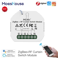 moeshouse zigbee diy rf433 smart curtain switch module for motorized roller blinds motor 2mqtt tuya smart app alexa google home