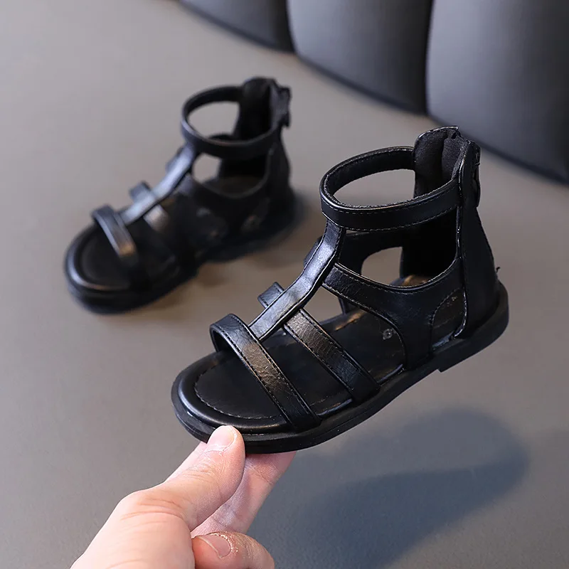 

Girls Sandals 2021 Summer New Children Soft Soles Roman Baby Beach Shoes Anti Slip High Top For 2-10 Years Old Girls