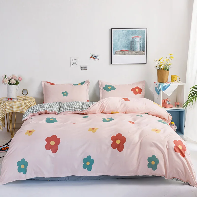 

Sky Blue White Printed Bed Cover Set Kid Boy Duvet Cover Adult Child Bed Sheets And Pillowcases Comforter Bedding Set Bedline