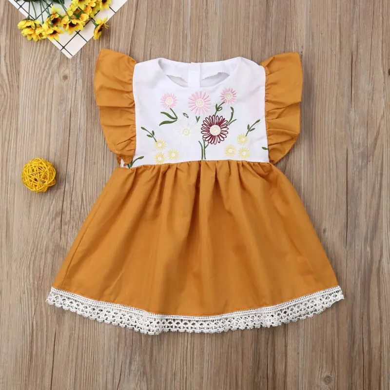 

Toddler Baby Girl Princess Lace Flower Tutu Dress Ruffles Party Sundress Outfits