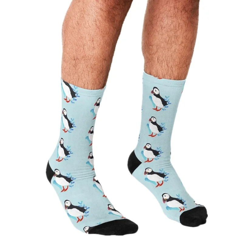

2021 Funny Men's socks To the north Penguin Pattern Printed hip hop Men Happy Socks cute boys street style Crazy Socks for men