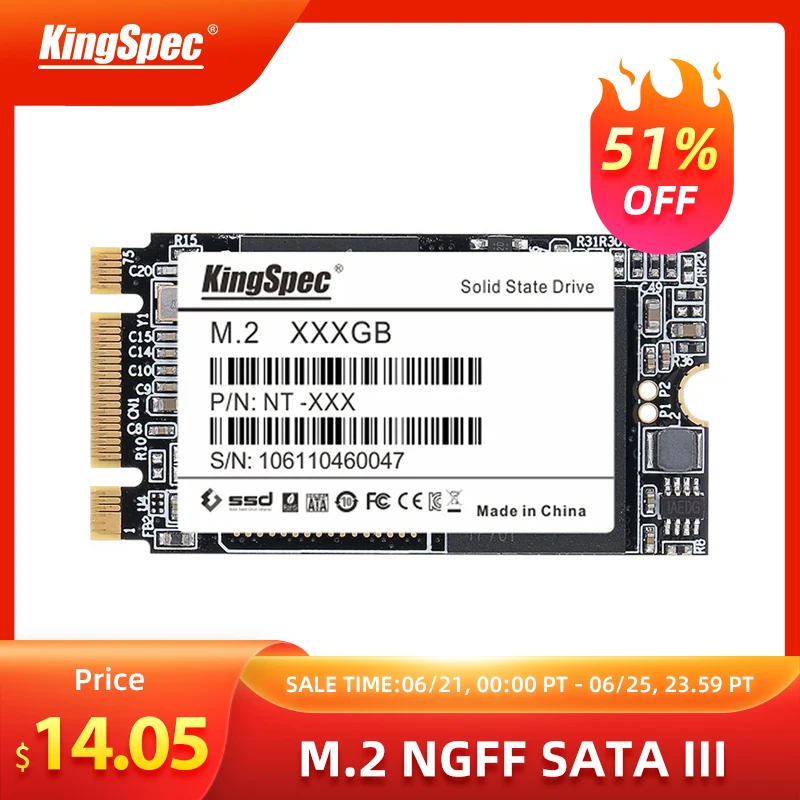 KingSpec M.2 SSD 2 ТБ жесткого диска 2242 мм NGFF Внутренний твердотельный накопитель M2 Disque